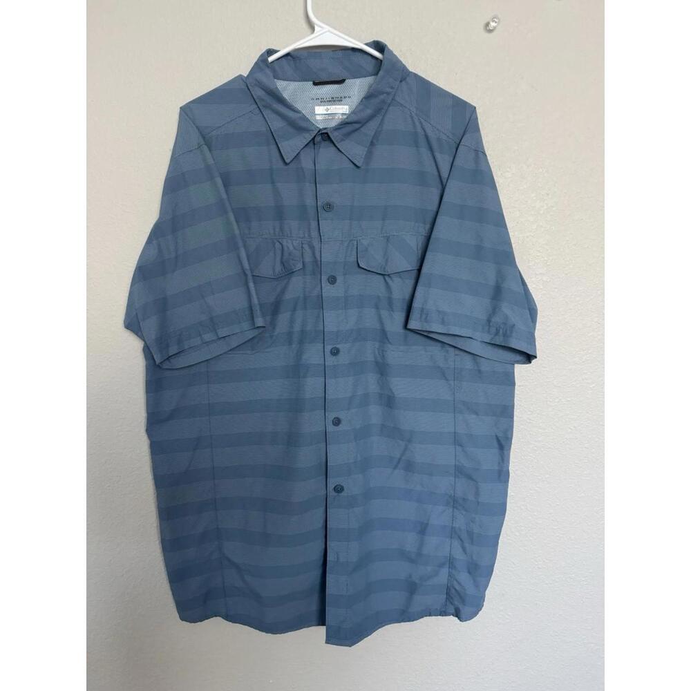 Columbia PFG Omni-Shade Vented Fishing Shirt‎ Men’s XL Blue Short Sleeve